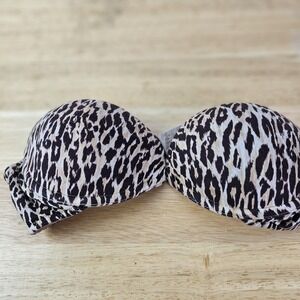 Victoria's Secret Plunge Strapless Bra 32C  Animal Print Satin‎ Altered